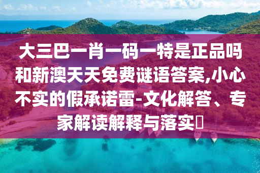 大三巴一肖一碼一特是正品嗎和新澳天天免費謎語答案,小心不實的假承諾雷-文化解答、專家解讀解釋與落實?
