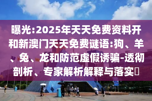 曝光:2025年天天免費資料開和新澳門天天免費謎語:狗、羊、兔、龍和防范虛假誘騙-透徹剖析、專家解析解釋與落實?