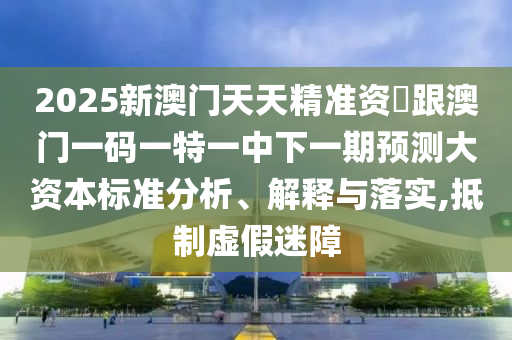 2025新澳門天天精準資枓跟澳門一碼一特一中下一期預測大資本標準分析、解釋與落實,抵制虛假迷障