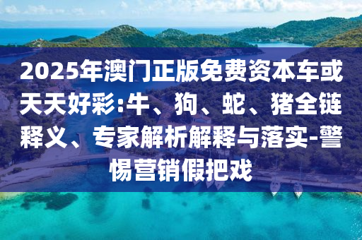 2025年澳門正版免費資本車或天天好彩:牛、狗、蛇、豬全鏈釋義、專家解析解釋與落實-警惕營銷假把戲