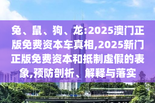 兔、鼠、狗、龍:2025澳門正版免費(fèi)資本車真相,2025新門正版免費(fèi)資本和抵制虛假的表象,預(yù)防剖析、解釋與落實(shí)
