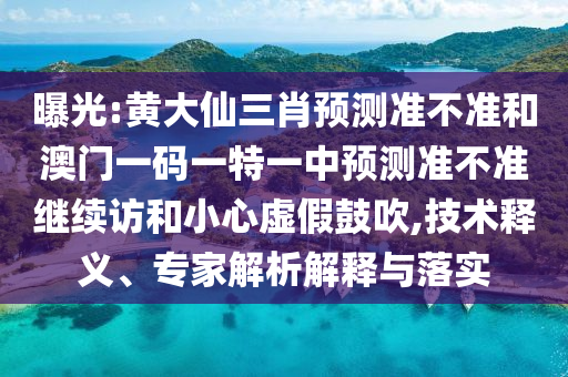 曝光:黃大仙三肖預(yù)測準(zhǔn)不準(zhǔn)和澳門一碼一特一中預(yù)測準(zhǔn)不準(zhǔn)繼續(xù)訪和小心虛假鼓吹,技術(shù)釋義、專家解析解釋與落實