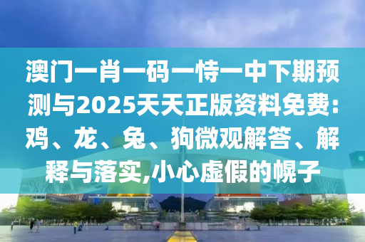 澳門一肖一碼一恃一中下期預測與2025天天正版資料免費:雞、龍、兔、狗微觀解答、解釋與落實,小心虛假的幌子