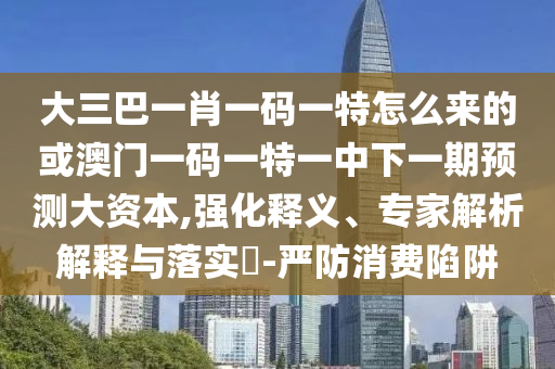 大三巴一肖一碼一特怎么來的或澳門一碼一特一中下一期預(yù)測大資本,強(qiáng)化釋義、專家解析解釋與落實(shí)?-嚴(yán)防消費(fèi)陷阱
