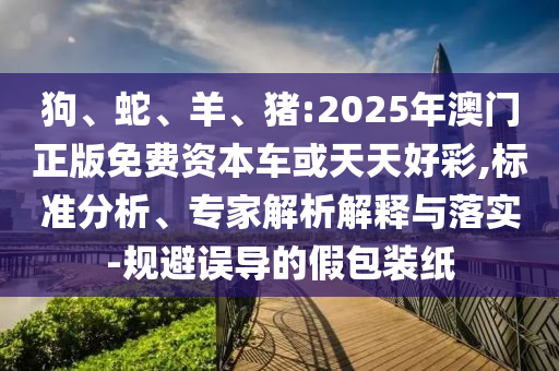 狗、蛇、羊、豬:2025年澳門正版免費資本車或天天好彩,標準分析、專家解析解釋與落實-規(guī)避誤導的假包裝紙